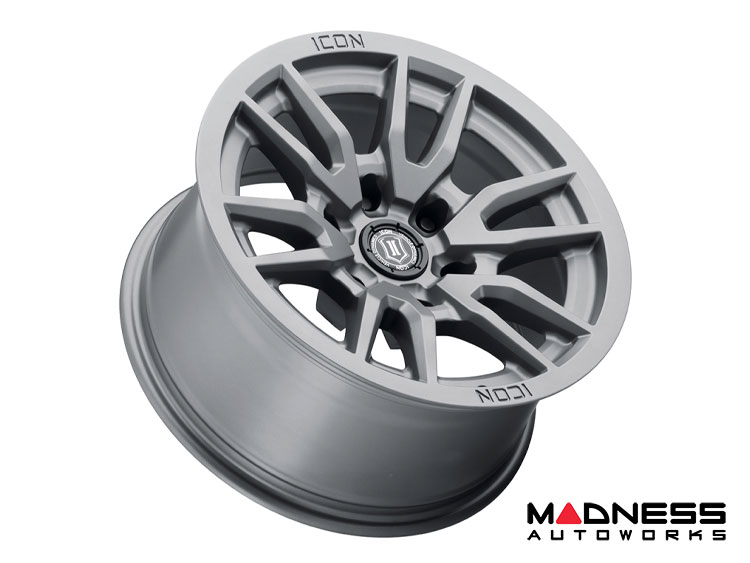 Ford Bronco Custom Wheels (1) - Vector 6 - Titanium - 17 X 8.5 / 6 x 5.5 / 0 / 4.75" - Icon 